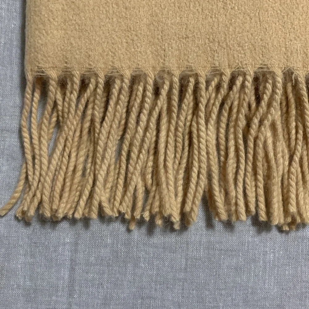 CO. BI. REY Camel Fringe 100% Pure Cashmere Throw Made In Italy 72X56”